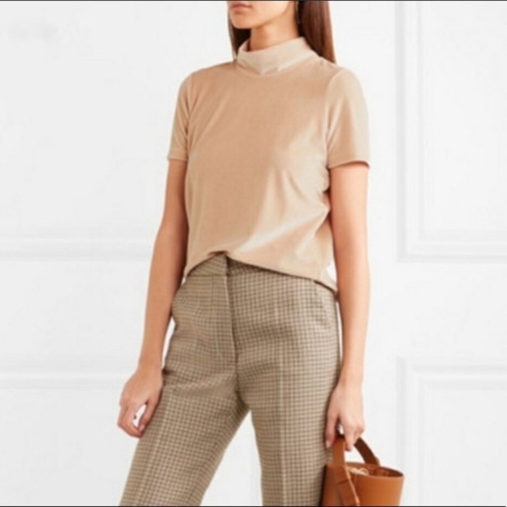Madewell Velvet Mock Neck Blouse Top